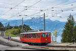 VRB Bhe 2/4 3 verlässt am 19. August 2020 den Bahnhof Rigi Staffel in Richtung Rigi Kulm.