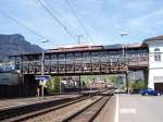 Bahnsteighalle der Rigi-Bahn in Arth-Goldau, sie wurde ber die Gleise der SBB nach Luzern gebaut.