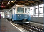 BDhe 2/4 Nr. 14 bereit zur Fahrt auf die Rigi. Der Bahnsteig in Arth-Goldau befindet sich in einer geschlossenen Passarelle ber den Geleisen der Gotthardbahn. (12.02.2007)