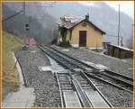 Nach passieren des Triebwagens Nr.3 erlischt das Signal und die Schiebebhne verschiebt sich innerhalb ca.4 Sekunden auf den andern Schienenstrang. (12.02.2007)