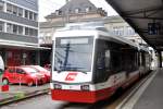 ST. GALLEN (Kanton St. Gallen), 04.10.2012, Wagen 31 der Appenzeller Bahnen als S12 am Hauptbahnhof/Nebenbahnhof; hierbei handelt es sich um die ehemalige Trogenerbahn (bis 2006), die heute als Linie S 12 in das Netz der S-Bahn St. Gallen integriert und somit Teil des Tarifverbunds Ostwind ist