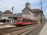 AB-Triebzug als S22 nach Appenzell: Ort: St. Gallen AB. Datum: 12. Juli 2015.