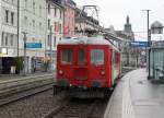 AB/RHB: Der ABDeh 2/4 24 der S 25 am 31. Dezember 2015 in Rorschach Hafen, kurze Zeit vor der Abfahrt nach Heiden.
Foto: Walter Ruetsch