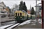 Abschiedsfahrt mit dem  Föfi  (5) über die Ruckhalde nach St.Gallen. BCFeh 4/4 5, D165 und B119. Bereitstellung in Gais. (13.11.2016)