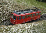 BDeh 1/2 1 (AB).
Mit dem  LISELI , ehemals Rheineck-Walzenhausen-Bahn/RhW von Rheineck nach Walzenhausen.
Impressionen vom sehr kalten und trüben 27. Februar 2023.
Foto: Walter Ruetsch