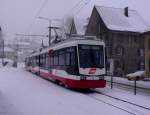 Be 4/8 31 im Schneetreiben beim Bahnhof Trogen am 11.02.09