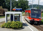 Aare Seeland mobil.
Ersatzpendel aus dem Seeland, Be 2/6 511 GTW, ehemals MVR, erstmals als Planzug und zugleich Schulungszug auf der Strecke Langenthal-St.Urban im Einsatz am 11. August 2020.
Foto: Walter Ruetsch