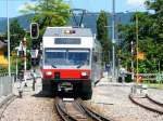 asm Seeland - Be 2/6 501 bei der einfahrt in den Bahnhof Nidau am 22.06.2012 .. Standort des Fotografen auserhalb der Geleise auf einer Strasse ..