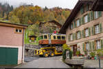 BLM BDe 4/4 21 / Lauterbrunnen, 23. Oktober 2024<br>
Abtransport der alten Triebwagen der BLM mit dem Spezialfahrzeug Castor und Pollux. Die BDe 4/4 haben bei der Kohlebahn Meuselwitz eine neue Heimat gefunden.