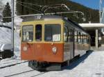 BLM - Be 4/4 31 beim verlassen des Bahnhof Grtschalp am 26.01.2013 .. In Grtschalp muss fr nach Lauterbrunnen umgestiegen werden in die Luftseilbahn ..