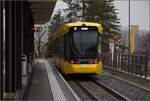 Tramlink Be 6/8 104 in Waldenburg. Dezember 2022.