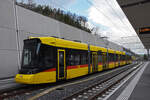 Be 6/8 102 Tramlink der WB steht am 16.03.2024 beim Depot in Waldenburg.