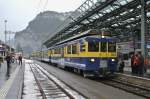 ABeh 4/4 Nr. 313 bei Einfahrt in Lauterbrunnen, 01.02.2013.
