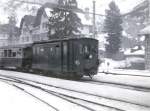 Die alten Lokomotiven der Berner Oberland Bahn - Lok 21 (abgeliefert 1913): Die Lok in Grindelwald im Winter 1960/61. 