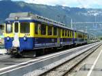 Zahnradtriebwagen ABeh 4/4 308 mit BDt 401 +  ABt 424 + B 253 + ABt 411 im Bahnhof von Wilderswil am 19.08.2006