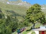 Am diesjährigen Bahnbildertreffen in Brienz - offiziell angekündigt, aber trotzdem in kleiner Runde - konnte ich endlich auch einmal teilnehmen. In Planalp gab es einen Zwischenhalt mit einer Stärkung. Die ölbefeuerte Dampflok 14 (Baujahr 1996) hat uns abgesetzt und macht sich nun auf den halbstündigen Weg aufs Rothorn. 24.9.2016