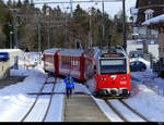 CJ - Regio nach Tavannes mit dem Be 4/4 655 bei der Ausfahrt aus dem Bahnhof Les Reussilles am 20.01.2021