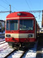 1+2 Kl. Steuerwagen ABt 713 im Bahnhof von Saignelegier am 02.02.2007