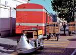 Posttransfer auf dem Platz der Lugano banhof zwischen SBB und FLP. Oktober 1981. Digitalisiert von einer Kodak-Folie.