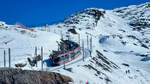 Gornergratbahn  Polaris  3091 nach Zermatt am Rotenboden, 11.03.2023.