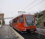 Triebwagen 3083 hat den Bergbahnhof Gornergrat erreicht. (7.7.09)