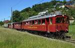 Jubiläum - 175 Jahre Schweizer Bahnen
Region Ost
Bahnwelt entdecken, erleben, erkunden
Natürlich auch die historischen Züge der Appenzeller Bahnen (AB) in Herisau am 12. Juni 2022.
Foto: Walter Ruetsch