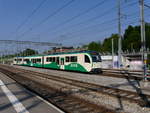 MBC (BAM ) - Einfahrender Regio an der Spitze der Triebwagen Be 4/4 36 im Bahnhof von Morges am 06.05.2018