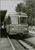 An der gleichen Stelle, jedoch weit nähre beim Bahnsteigdach wartete der BD BDe 8/8 N° 1 als Regionalzug auf die Abfahrt nach Dietikon.

25. Juli 1984