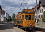 BLT PowerDay: Tag der offenen Tr, Depot Hslimatt, Oberwil. Ce 2/3 4 (1902) bei der Haltestelle Bottmingermhle auf einer Sonderfahrt unterwes am 22. Juni 2013.
Foto: Walter Ruetsch