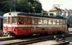 Triebwagen Be 4/4  4 im Bahnhof von La Chaux de Fonds im Seot. 1990