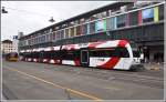 Ein neuer Stadlerzug ABe 4/8  Matzingen  der Frauenfeld-Wil-Bahn ist in Frauenfeld eingetroffen. (02.05.2015)