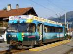 Triebwagen Be 4/4 8 der MIB = Meiringen Innerkichen Bahn im MIB bahnhof von Meiringen am 10.09.2006