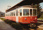 ASm: Die ehemaligen OJB/SNB Triebwagen mit Wappen.
 SOLOTHURN  Be 4/4 85 (303) im Bahnhof Niederbipp am 29. Juli 1979.
Foto: Walter Ruetsch