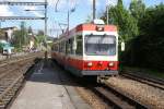 Bt 117 erreicht gemeinsam mit dem BDe 4/4 17 am 21.7.08 den Bahnhof Liestal.