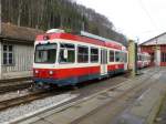 WB - Triebwagen BDe 4/4 13 in Waldenburg am 06.04.2014