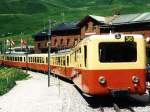 Bt 50, 206 BDhe 2/4 der JungFrauBahn (JB) mit Zug 553 Kleine Scheidegg-Jungfraujoch auf Bahnhof Kleine Scheidegg am 29-07-1995.