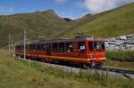 BDhe 4/8 214 und BDhe 4/8 213 befinden sich am 13.8.11 zwischen der Kleinen Scheidegg und der Station Eigergletscher.