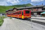 BDhe 2/4 Nr. 209 verlsst soeben die  Talstation  der JB auf 2061 m. . M. und fhrt dem hchstgelegenen Bahnhof von Europa entgegen, Jungfraujoch - Top of Europe, 3454 m. . M., 07.07.2015.