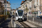 Stadtstrecke der LEB in der Avenue d'Echallens zwischen Lausanne-Chauderon und Montétan am 14.