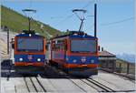 Der schöne Frühsommertag lockte zahlreiche Besucher auf den Monte Generoso und so zeigen sich gleich zwei MG Beh 4/8, die Beh 4/8 12 und 13 auf der Gipfelstation.