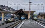 Zweimmen mit Zügen nach der Lenk nach Gstaad - (Montreux) und Bern.
Der MOB Be 4/4 (Lenkerpendel, der MOB ABDe 8/8 4002 VAUD und ein BLS Lötschberger tragen zu diesem bunten Bild bei.
10. Jan. 2018