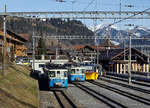 Montreux-Berner Oberland-Bahn/MOB.
Nach wie vor unentbehrlich ist das  ALTE EISEN  der MOB. Am 8. Januar 2020 präsentierte es sich zwar nur noch auf den hintersten Plätzen des Bahnhofs Zweisimmen.
ABDe 8/8 4001 und ABDe 8/8 4002, Baujahr 1968, auf den nächsten Einsatz wartend.
Foto: Walter Ruetsch 