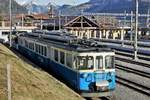 Montreux-Berner Oberland-Bahn/MOB.
Nach wie vor unentbehrlich ist das  ALTE EISEN  der MOB. Am 8. Januar 2020 präsentierte es sich zwar nur noch auf den hintersten Plätzen des Bahnhofs Zweisimmen.
ABDe 8/8 4001, Baujahr 1968, auf den nächsten Einsatz wartend.
Foto: Walter Ruetsch 