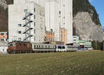 MOB auf BLS.
Ab dem Dezember 2020 verkehren durchgehende Züge zwischen Montreux und Interlaken Ost.
Testfahrten zwischen Zweisimmen und Spiez fanden vom 6. bis 10. Januar 2020 statt.
Testzug bestehend aus der Re 425 170 + D-RADAVE 75 80 90-94 008-4 + MOB BS 221 + D-RADAVE 75 80 90-94 007-6 bei Burgholz am 8. Januar 2020.
Foto: Walter Ruetsch