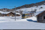 MOB Be 4/4 5004 als Regio Zweisimmen - Gstaad am 23. Januar 2021 bei Gruben.