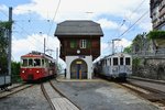 CEV Fotofahrt mit dem BDeh 2/4 Nr. 73: Nach der Fahrt nach Les Pliades befuhren wir noch das Netz der Museumsbahn B-C (Blonay-Chamby). In Chamby trafen wird noch den historischen MOB BCFe⁴Nr. 11 mit dem BC⁴22, 16.05.2015. 

