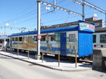 Soup - y - Rail - tpf / ex MOB - Ex MOB Personenwagen B 208 als Suppenküche im Bahnhofsareal in Bulle am 05.05.2016