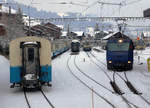 MOB: Impressionen des Bahnhofs Zweisimmen vom 1. und 8. Januar 2017.
Im Vergleich zum 8. Januar  gab es zum Jahresbeginn noch keinen Schnee.
Foto: Walter Ruetsch  