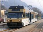 Goldenpass / MVR - Triebwagen Be 2/6 7003 in Bolnay am 14.03.2015