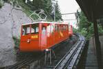 Talstation der Pilatusbahn mit Zahnradwagen Bhe 1/2 Nr. 22 (1983)